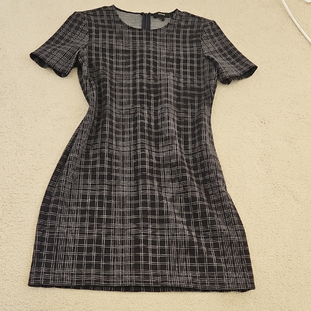 Theory Dress Black and White Plaid Women's Dress